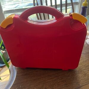 LEGO Bright Red Storage Case with Yellow Clips